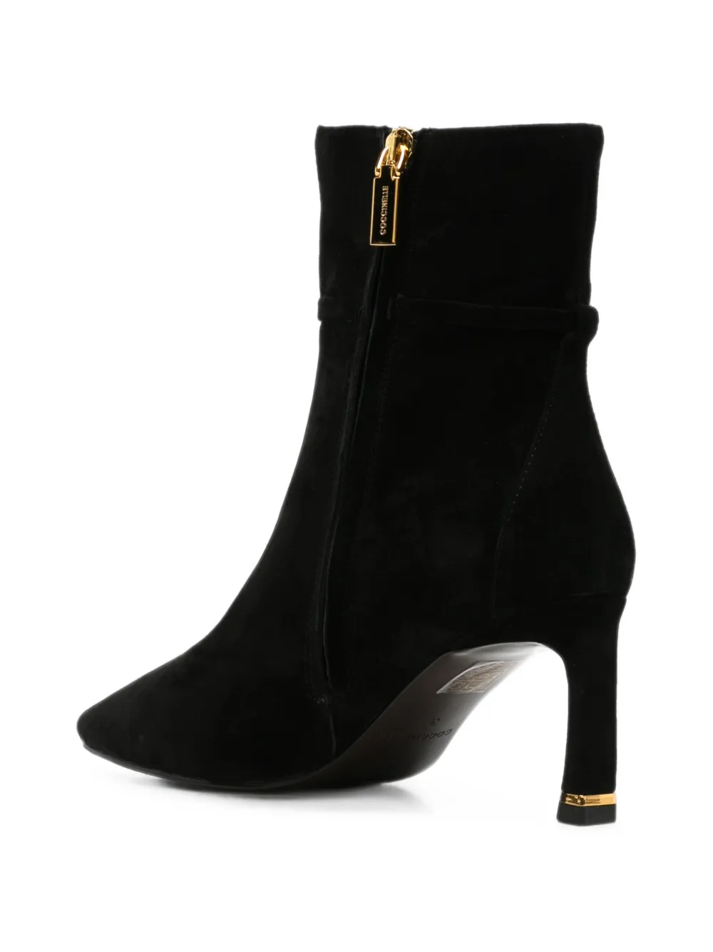 Coccinelle logo-plaque suede ankle boots Zwart