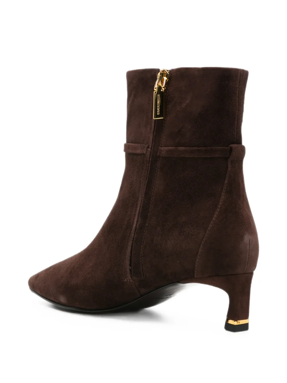 Coccinelle logo-plaque suede ankle boots Bruin