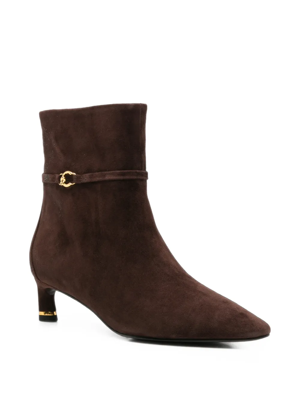 Coccinelle logo-plaque suede ankle boots Bruin