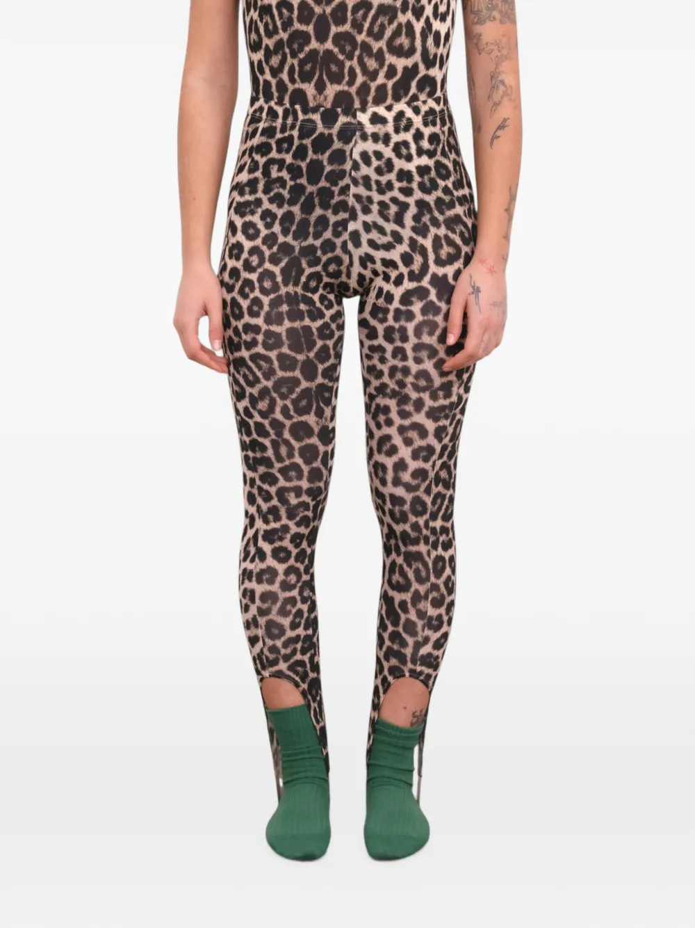 Baserange Sync legging met luipaard-print Beige