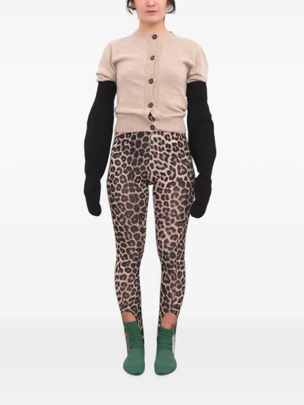 Baserange Sync legging met luipaard-print Beige