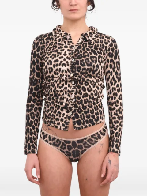 Baserange Cosme leopard-print shirt