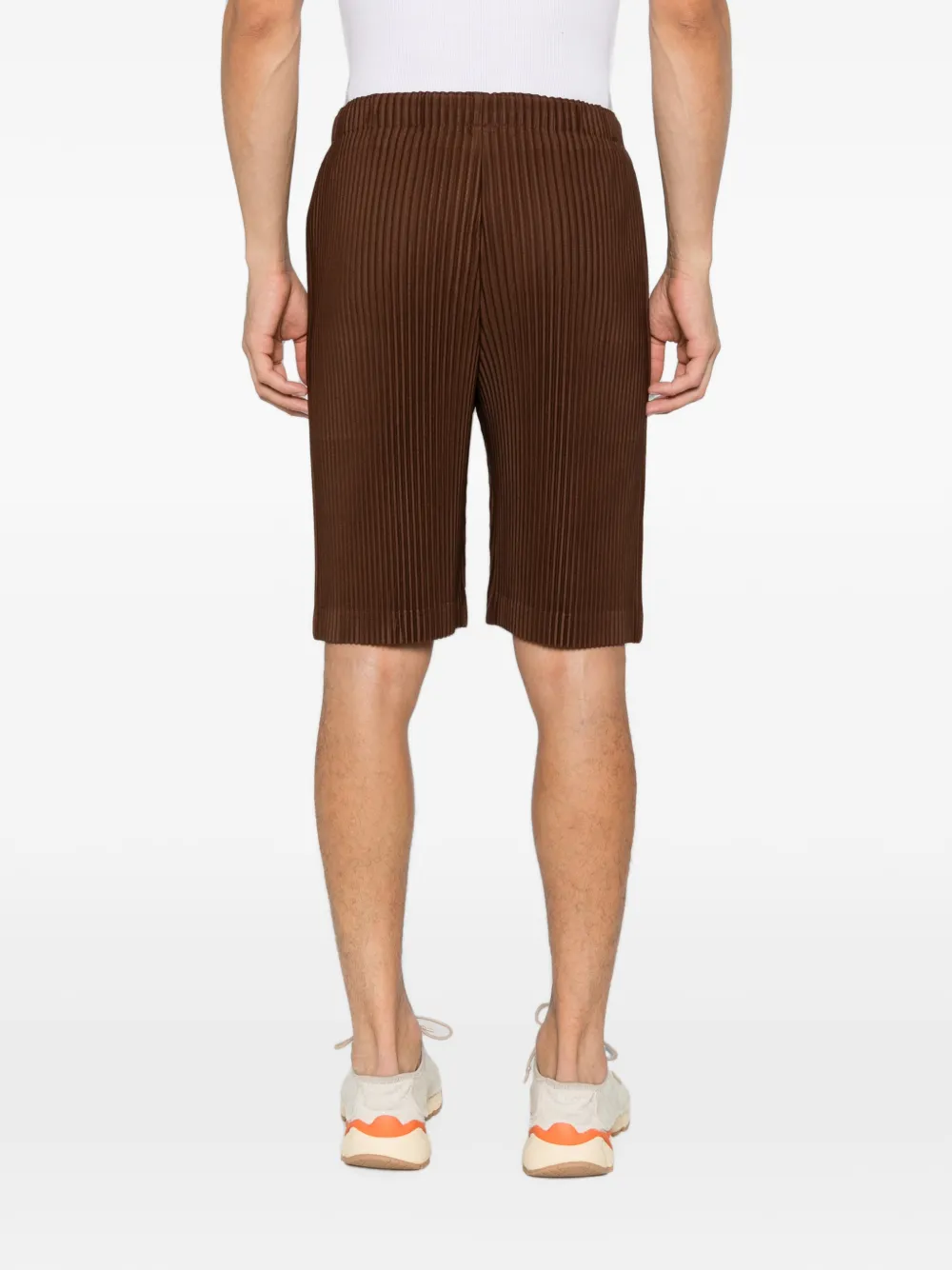 Homme Plissé Issey Miyake Shorts met plissé-effect Bruin