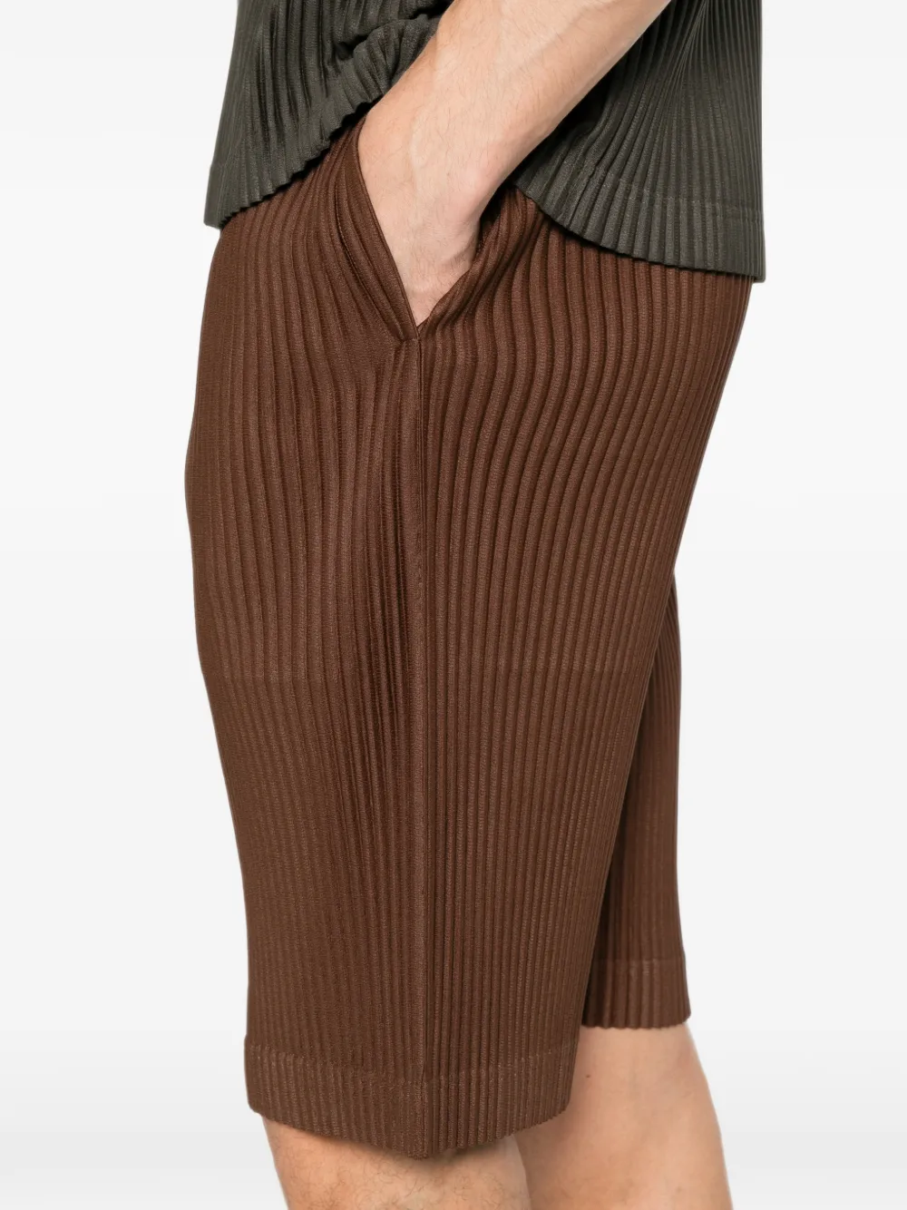 Homme Plissé Issey Miyake Shorts met plissé-effect Bruin