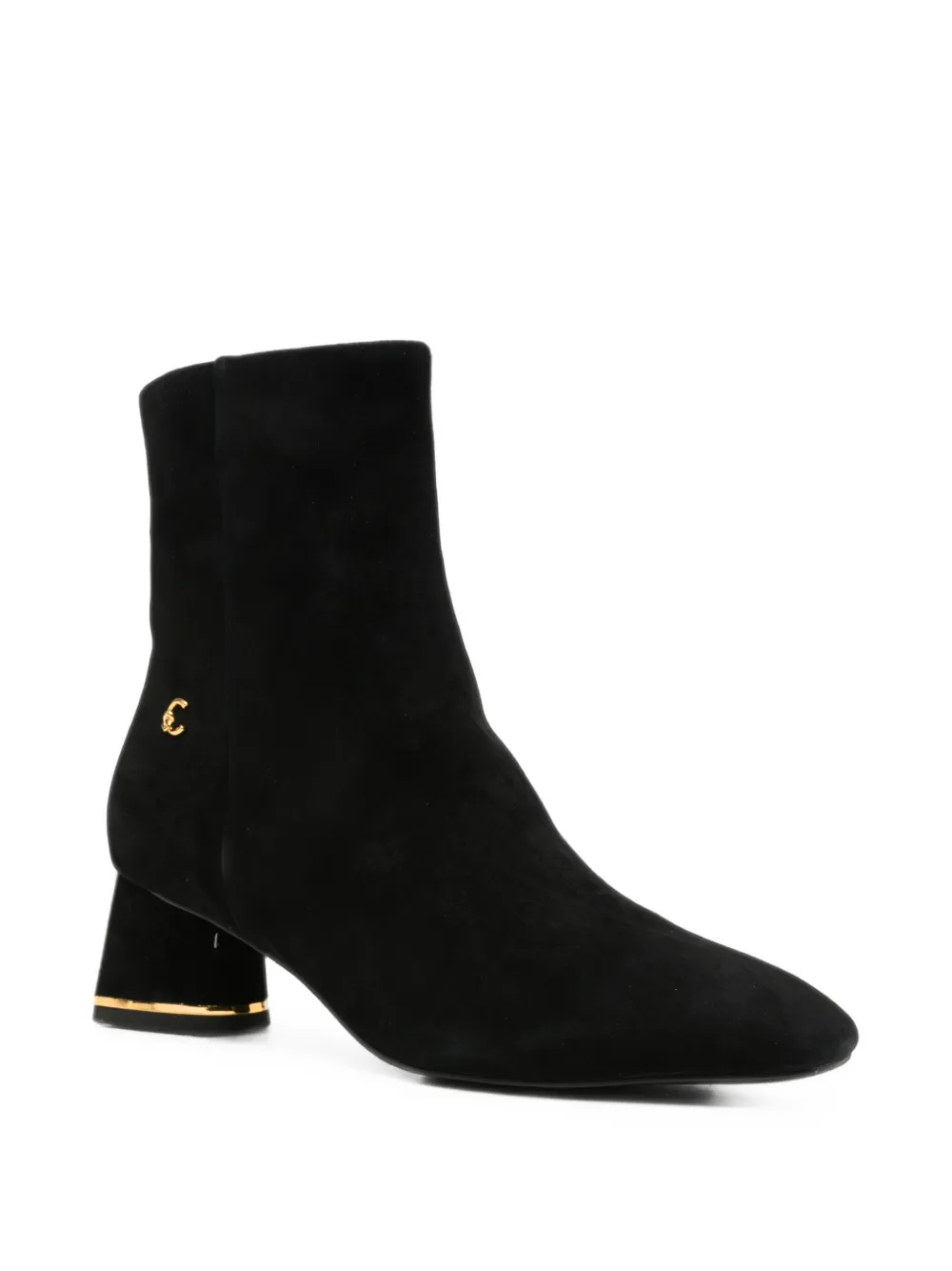 Coccinelle logo-plaque suede ankle boots Zwart