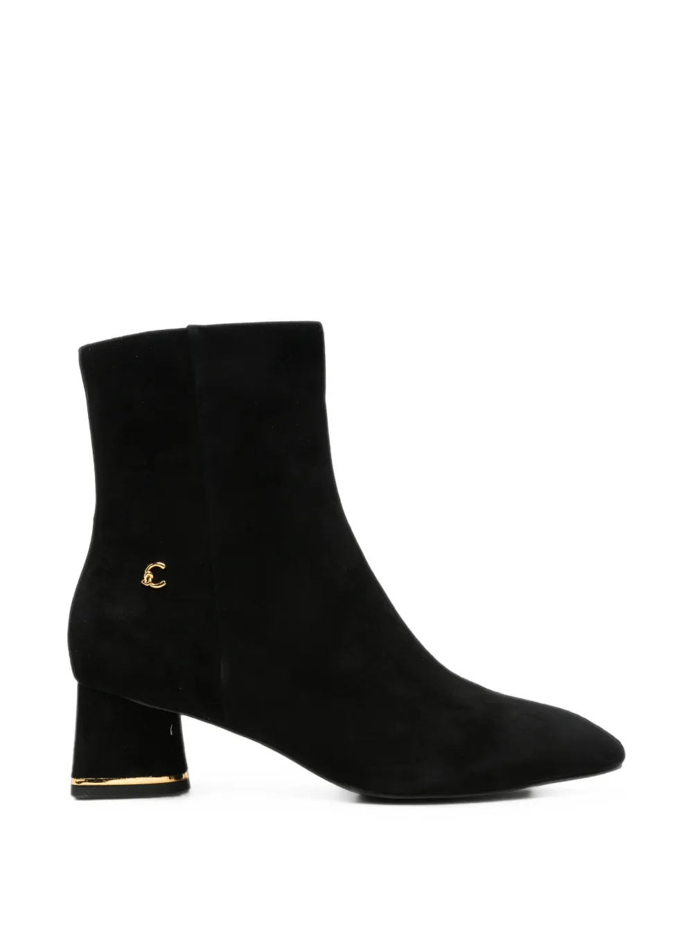 Coccinelle logo-plaque suede ankle boots Zwart