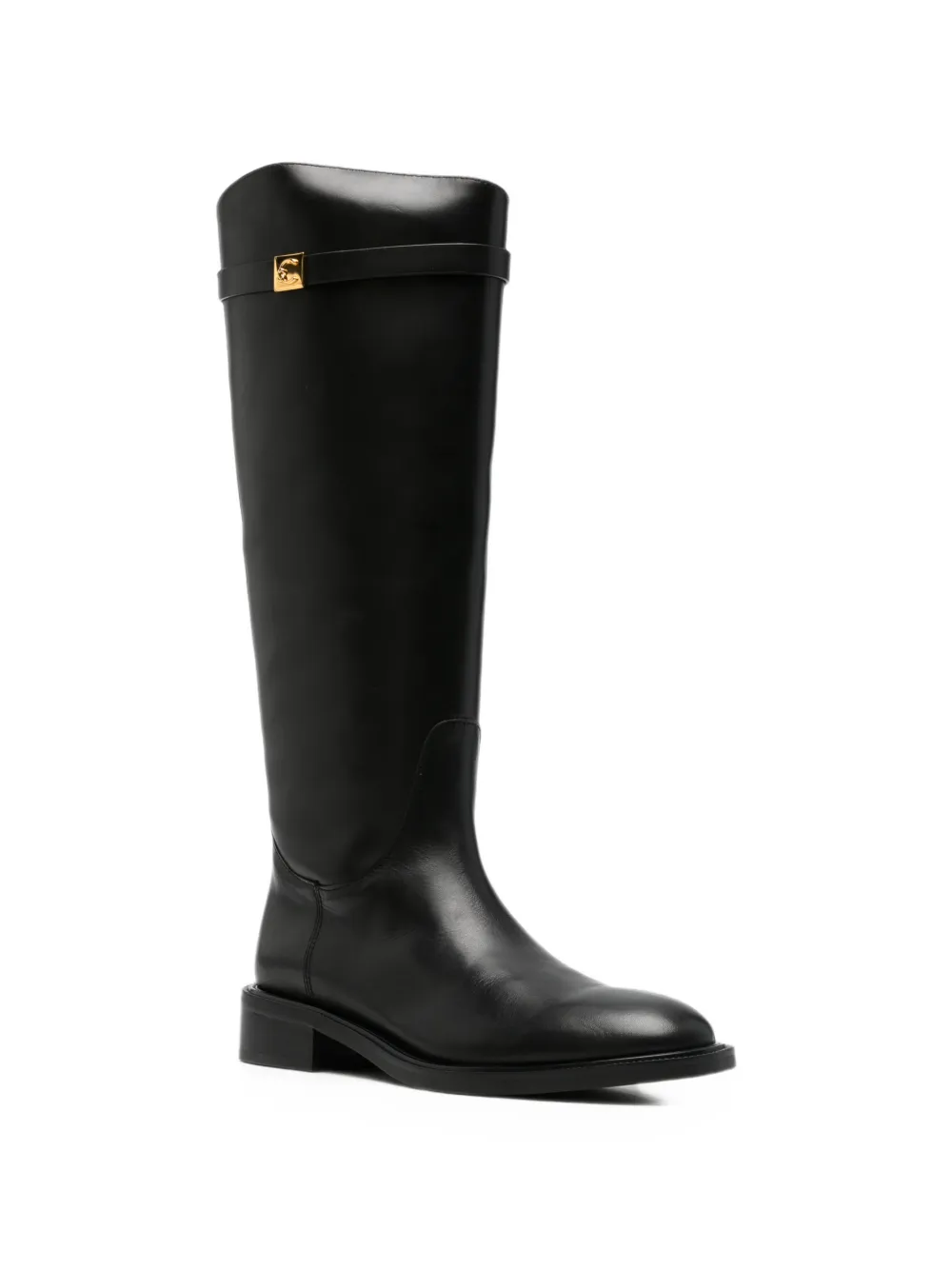 Coccinelle logo-plaque leather boots Zwart