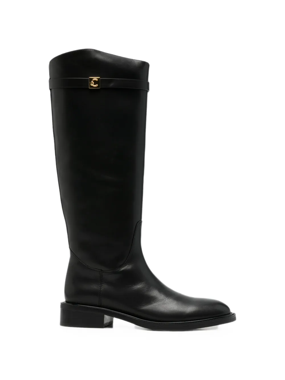 Coccinelle logo-plaque leather boots Zwart