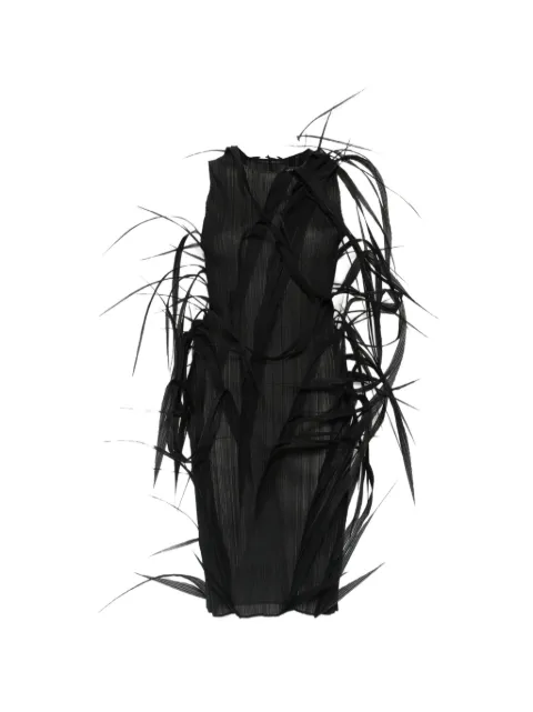 Issey Miyake Urban Jungle pleated leaf-detail dress
