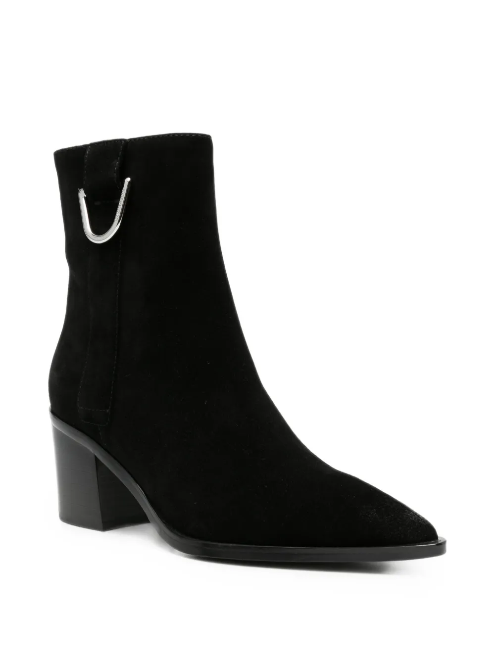 Coccinelle suede-finish block-heel ankle boots Zwart