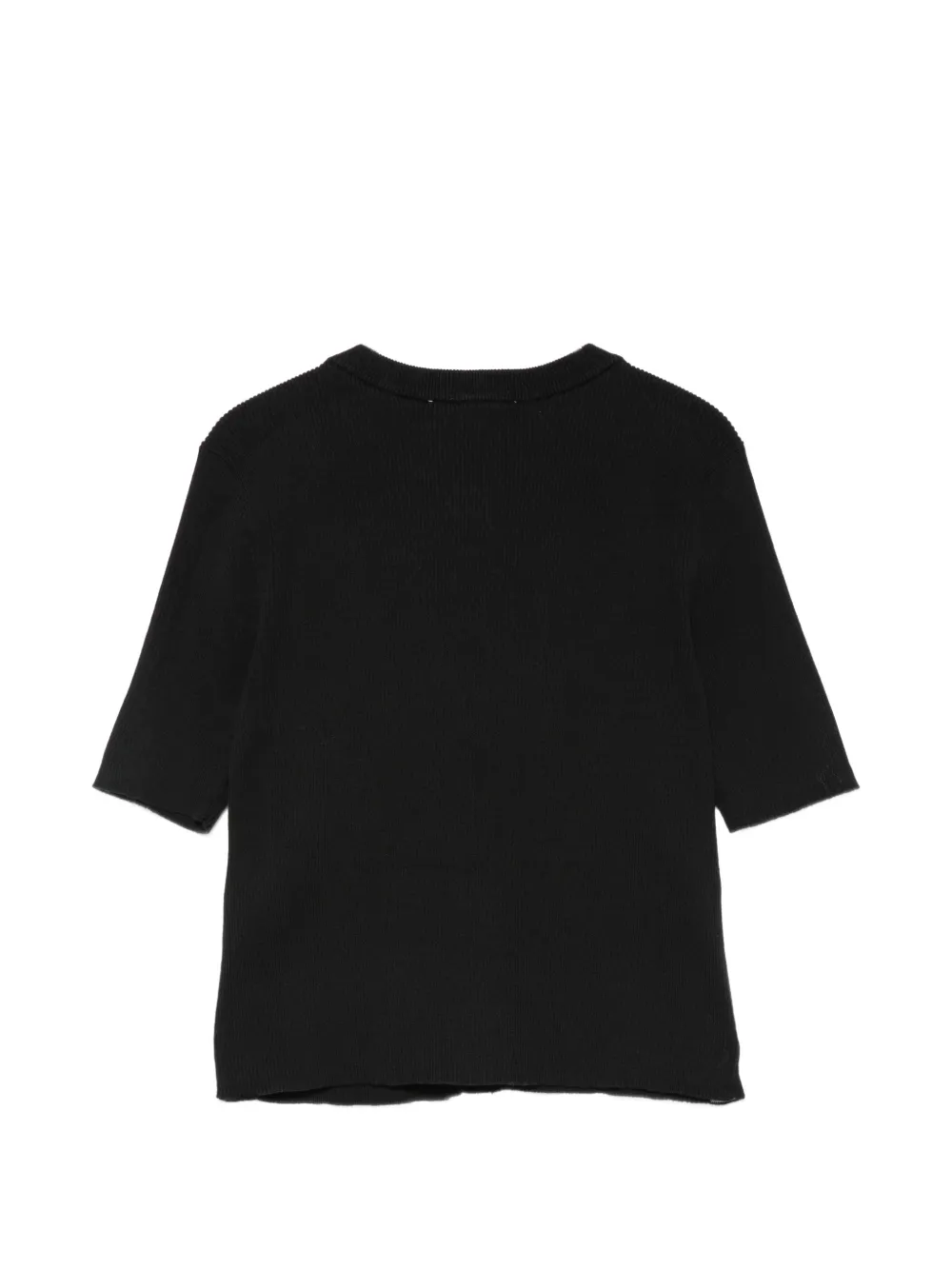 DKNY logo-print ribbed cardigan Zwart