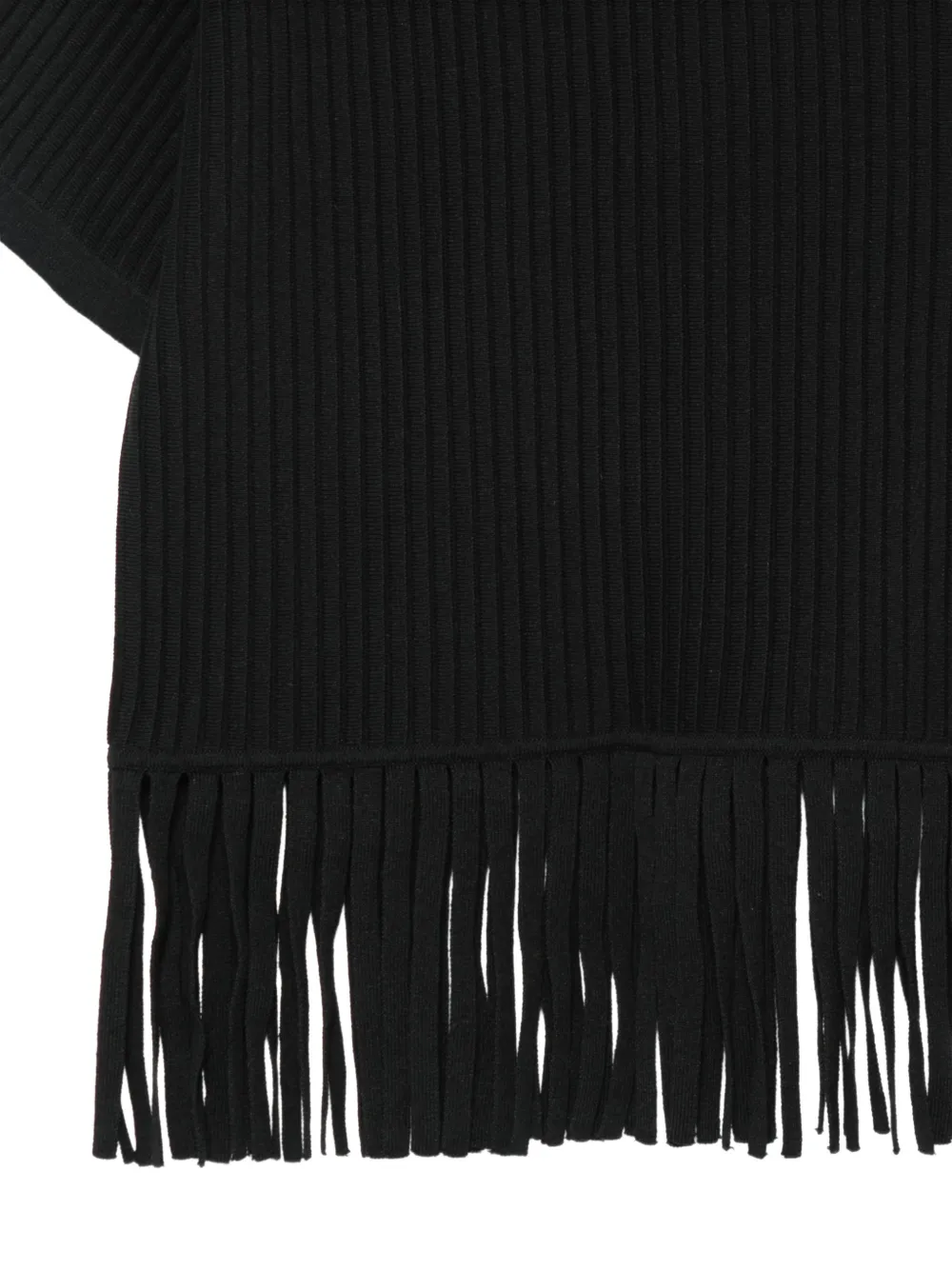 DKNY fringe-trim ribbed sweater Zwart