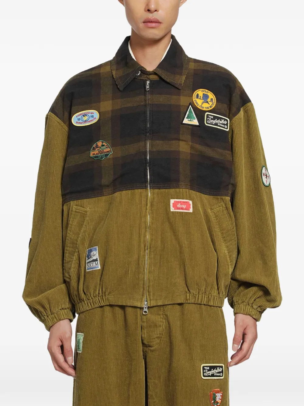 Song For The Mute Scout patch-detail corduroy jacket - Giallo