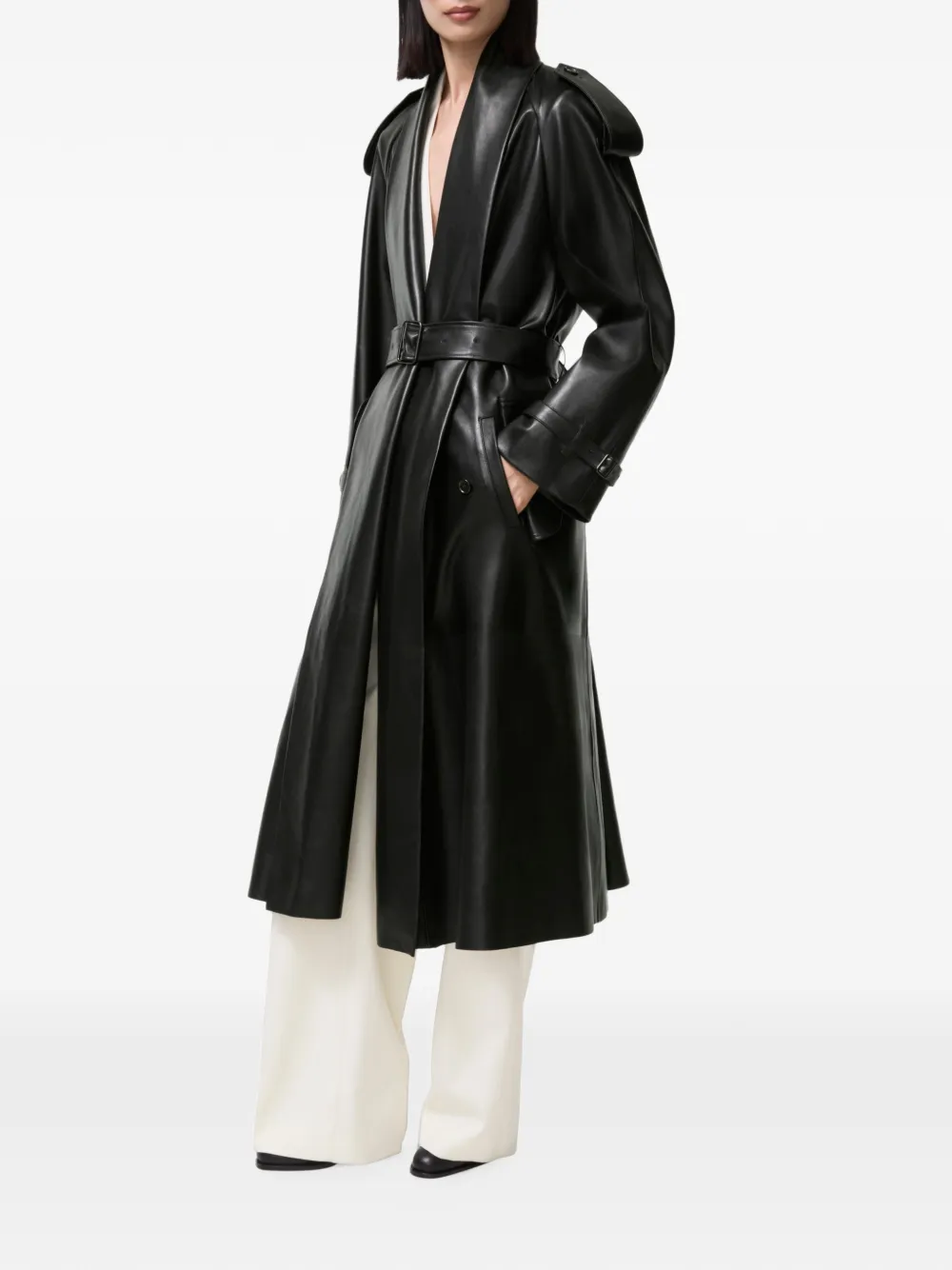 Burberry Lemlair leren jas Zwart