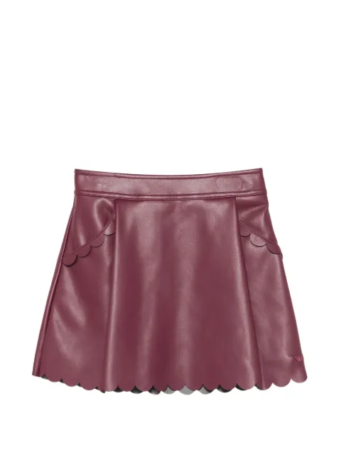 Emporio Armani Kids scalloped-edge faux-leather skirt