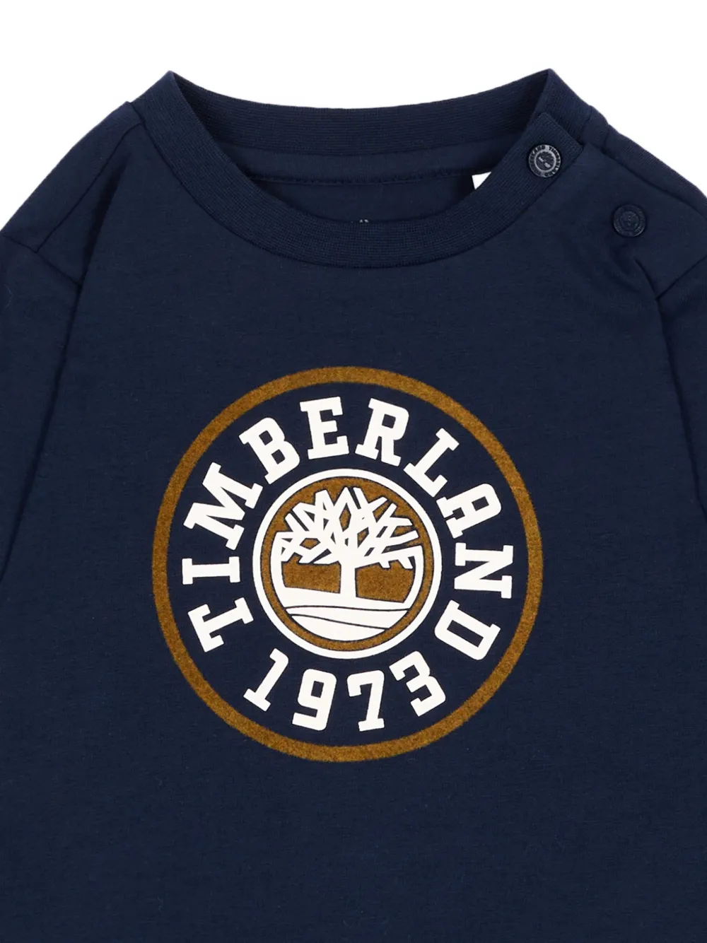 Timberland Kids T-shirt met lange mouwen en logo-print Blauw