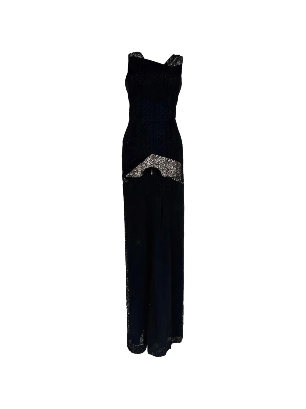 Roland Mouret Agnus eyelet lace maxi dress - Nero