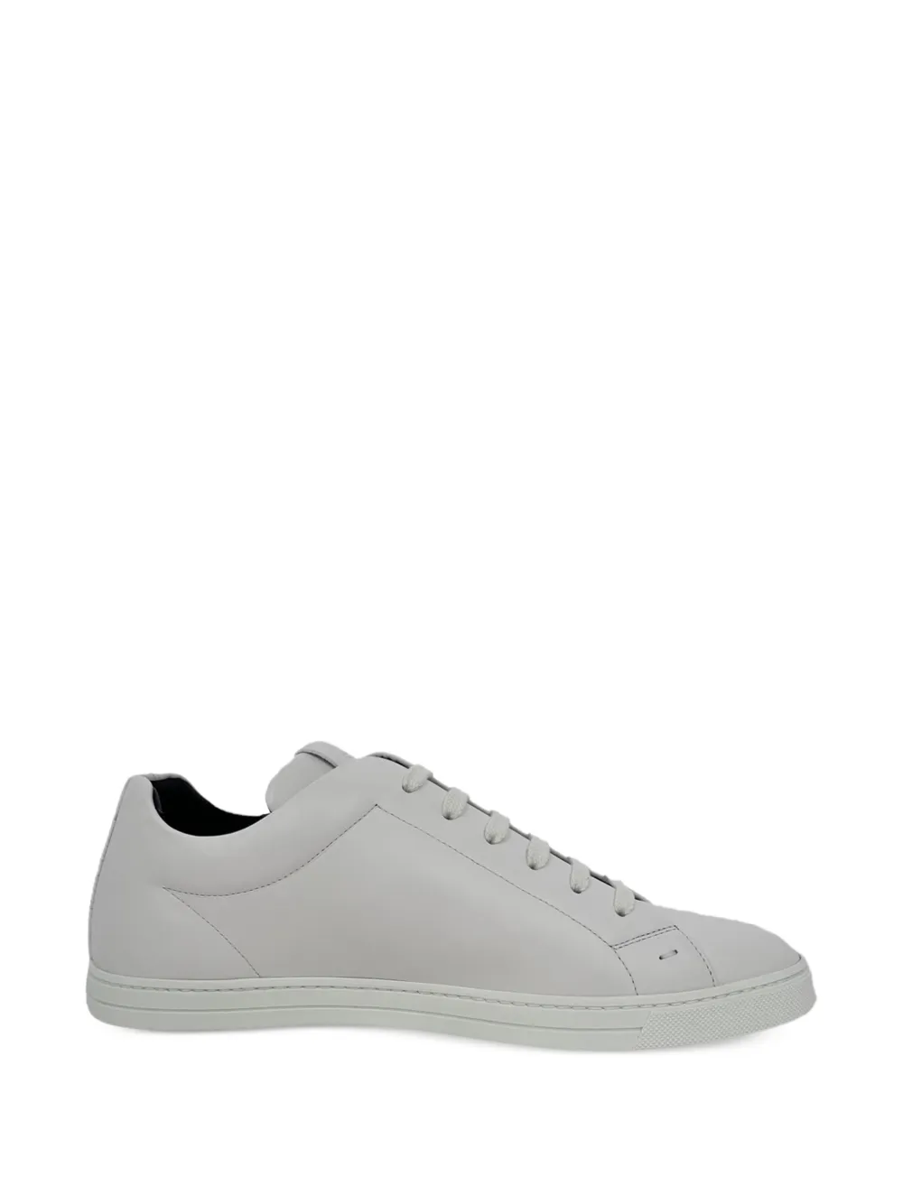 Fendi Pre-Owned Logo-print low-top leather sneakers - Bianco
