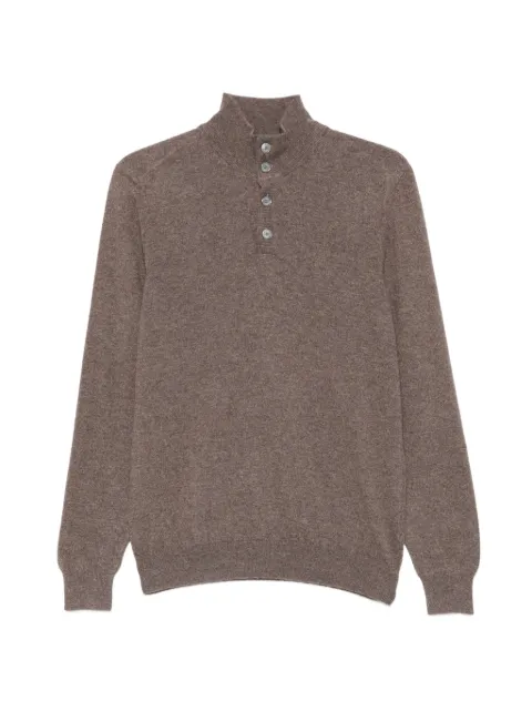Fedeli button-fastening long-sleeve polo shirt
