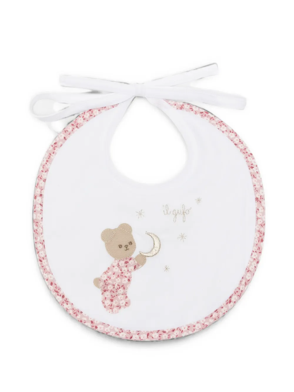 Il Gufo teddy bear-motif bib - Bianco