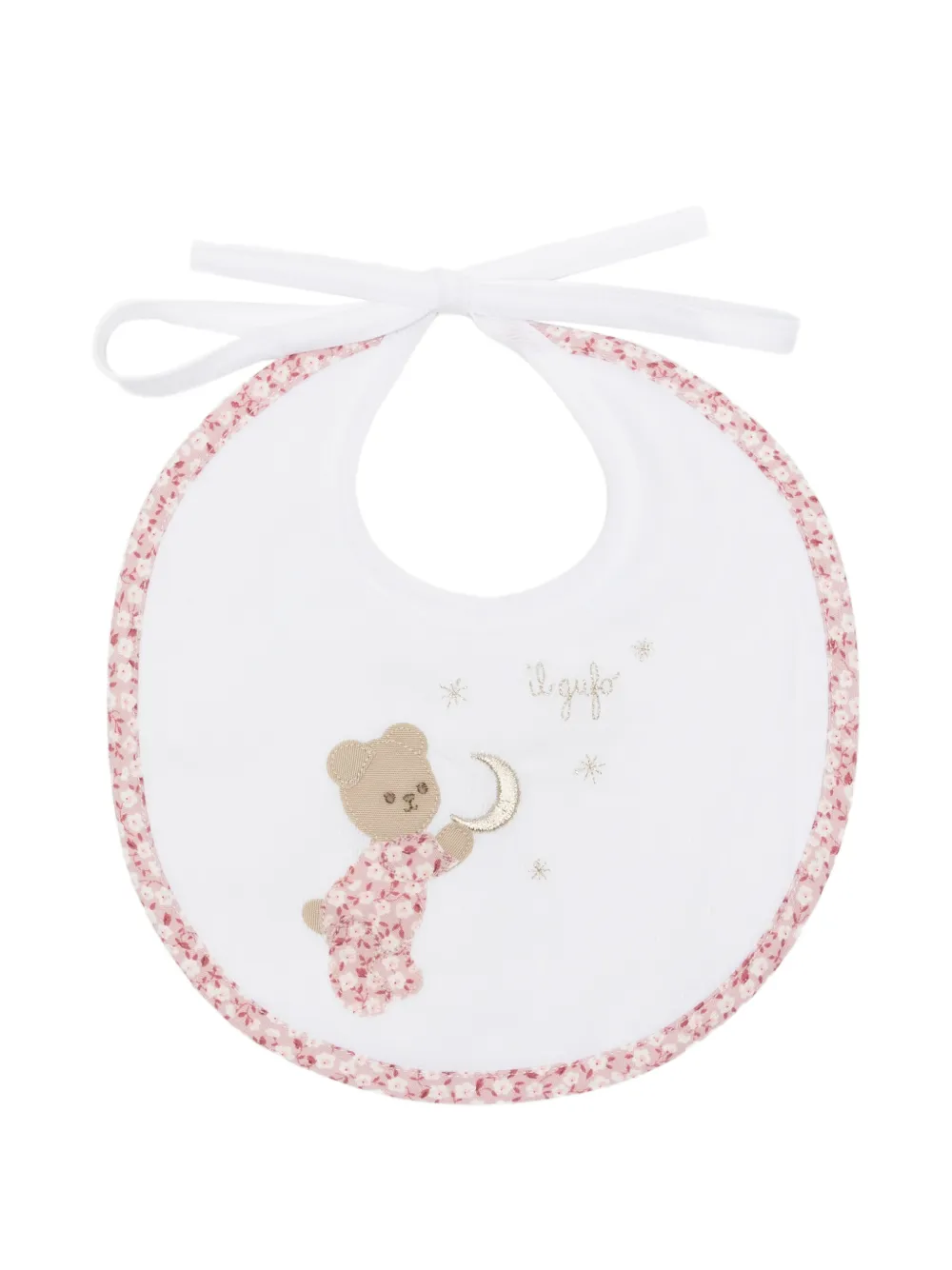 Il Gufo teddy bear-motif bib - Bianco
