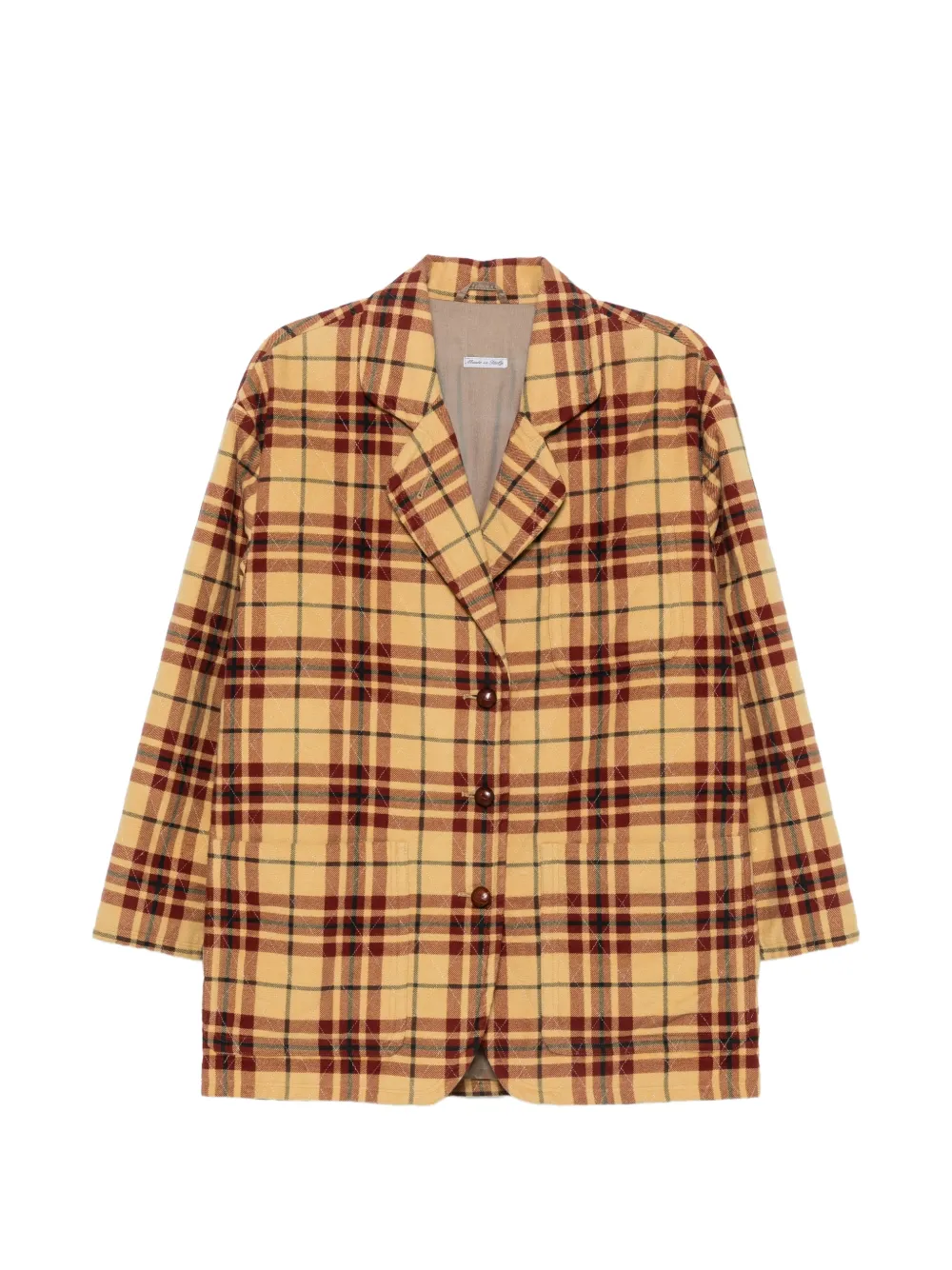 Giorgio Armani Pre-Owned 1980s quilted check-pattern coat - Giallo