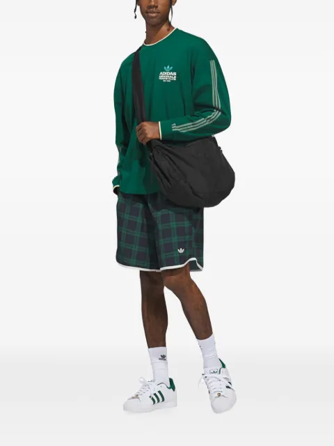 adidas plaid track shorts