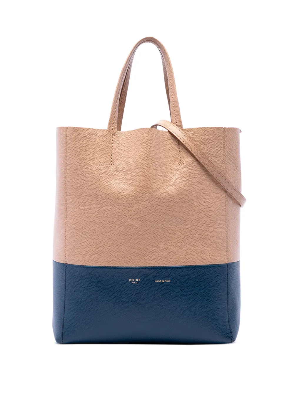 Celine Pre-Owned Borsa a tracolla Cabas piccola in pelle di vitello pieno fiore bicolore 2015 - Blu