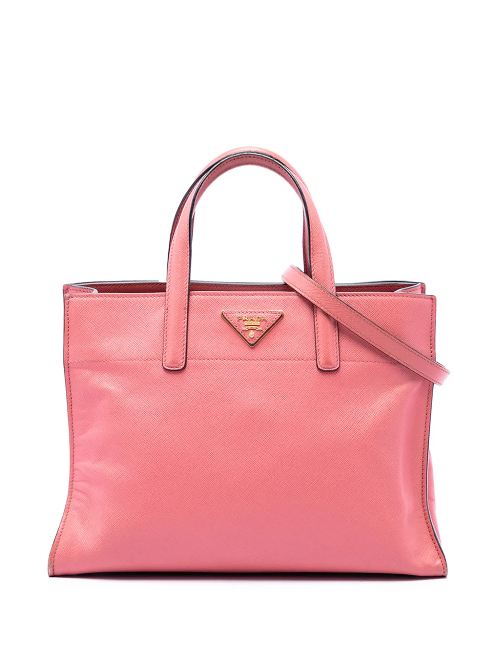 Prada Pre-Owned Borsa tote morbida in pelle Saffiano con tre tasche 2010-2026 - Rosa