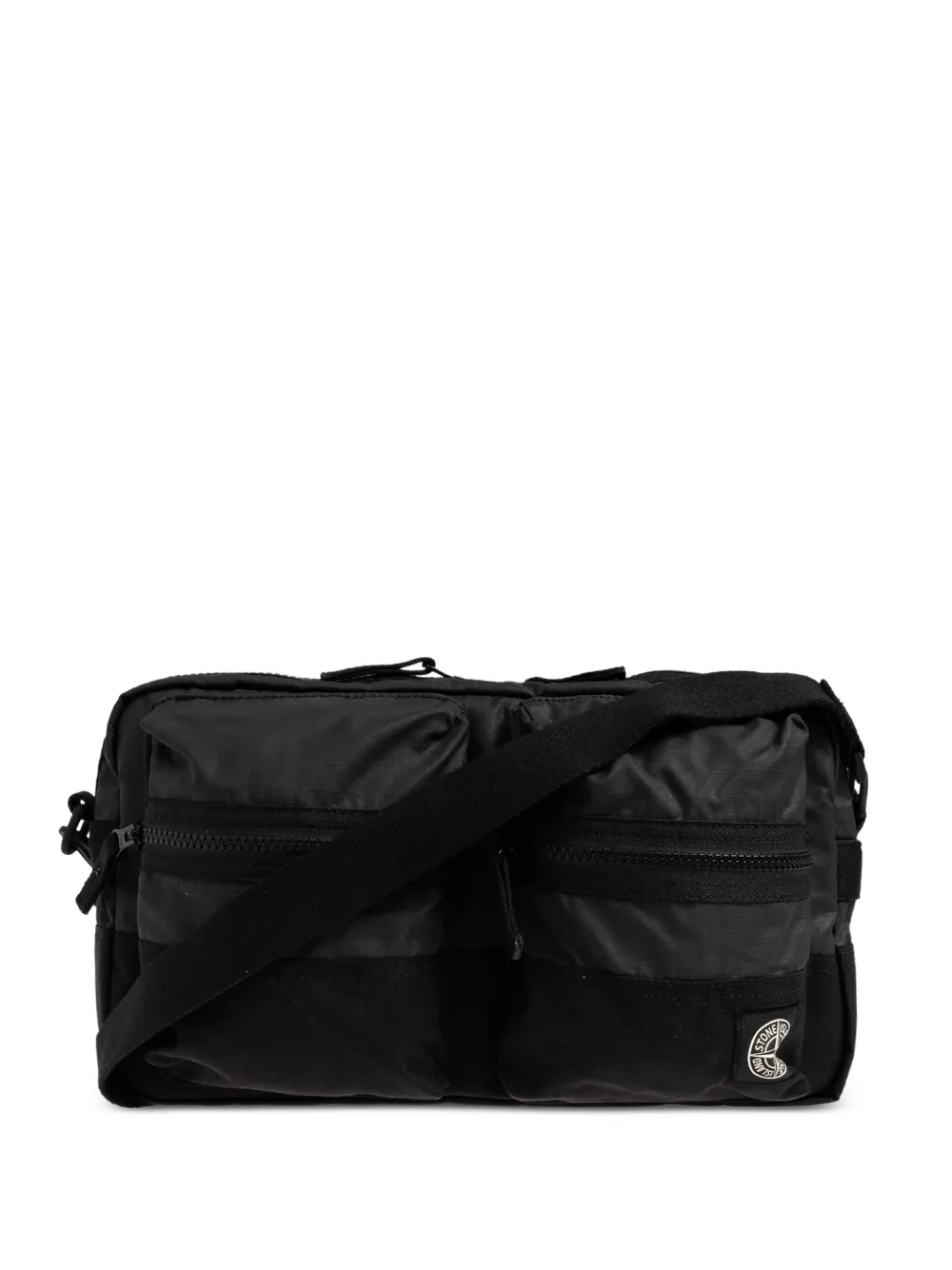 Stone Island 9200024 double-coated cotton ripstop crossbody bag - Nero