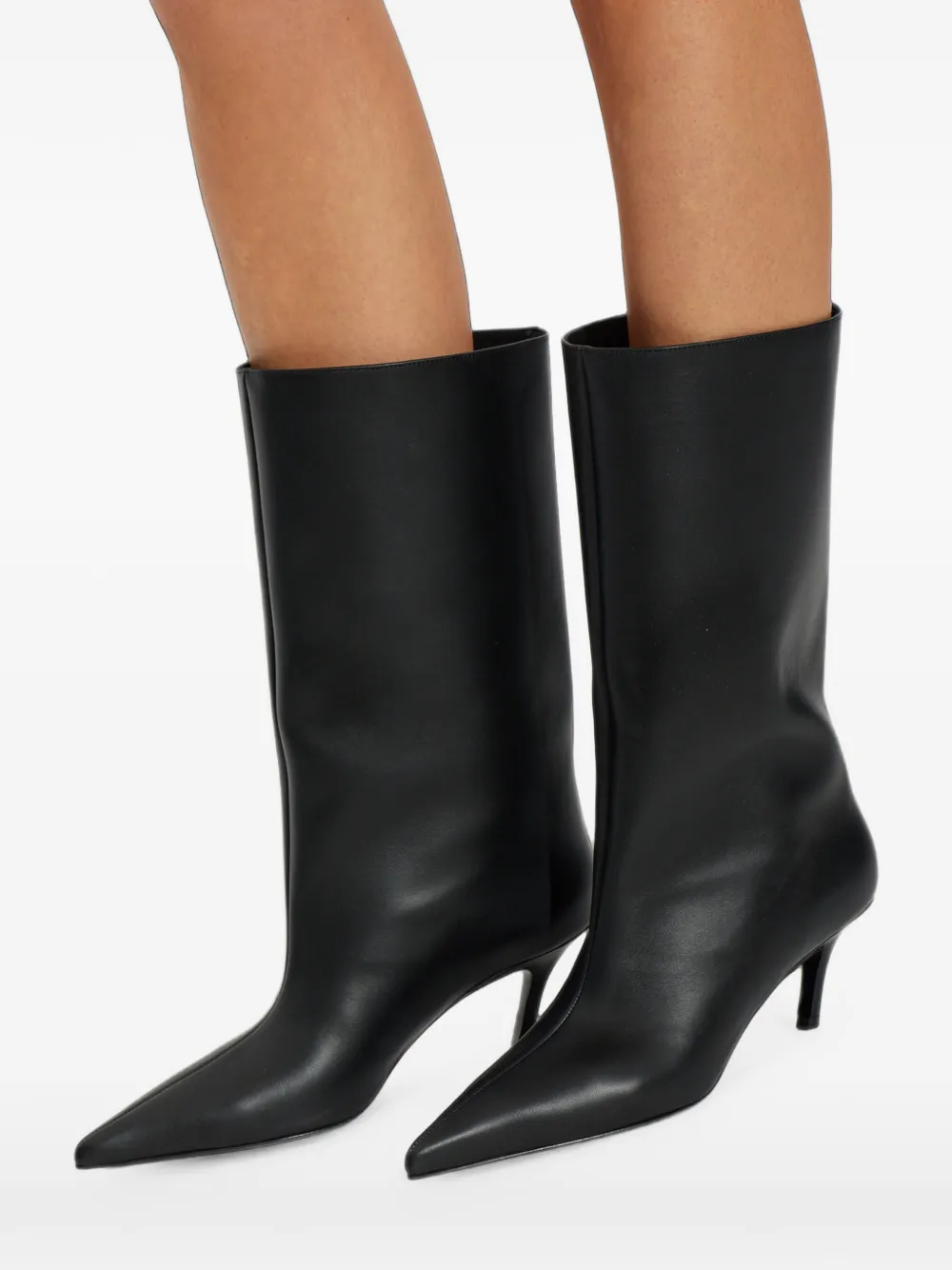 Amina Muaddi Fiona pointed-toe boots Zwart