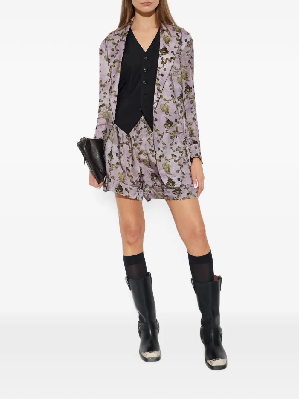 R13 Shorts met bloemenprint Paars