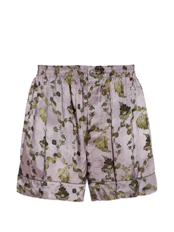 R13 Floral-print Shorts in Purple
