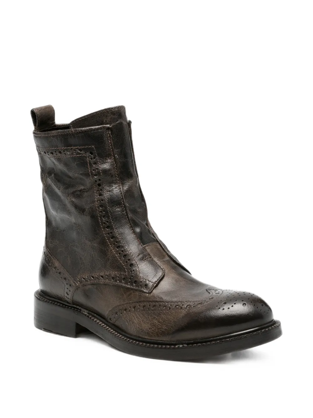 LeQarant brogue-detail leather ankle boots Bruin