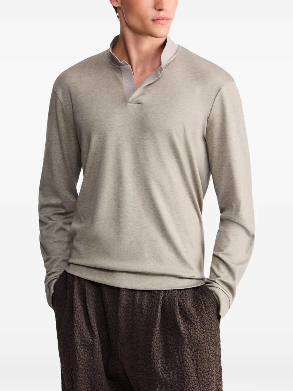 Giorgio Armani long-sleeve sweater Beige