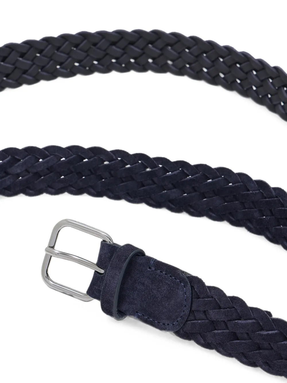Giorgio Armani braided suede belt Blauw
