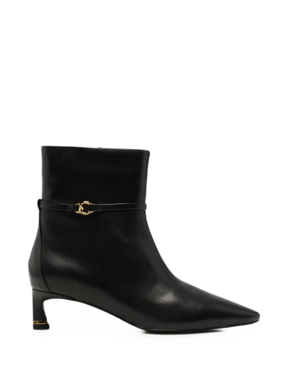 Coccinelle C-Look pointed-toe buckled ankle boots Zwart