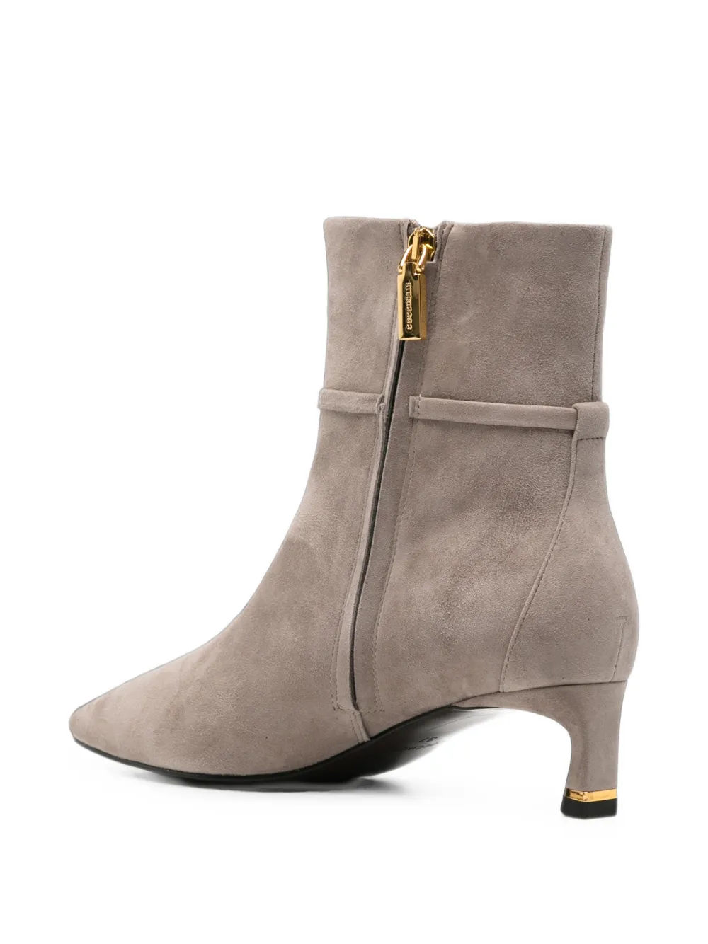 Coccinelle C-Look pointed-toe buckled ankle boots Beige