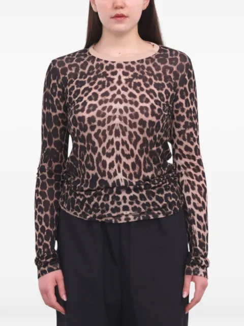 Baserange leopard-print long-sleeve T-shirt