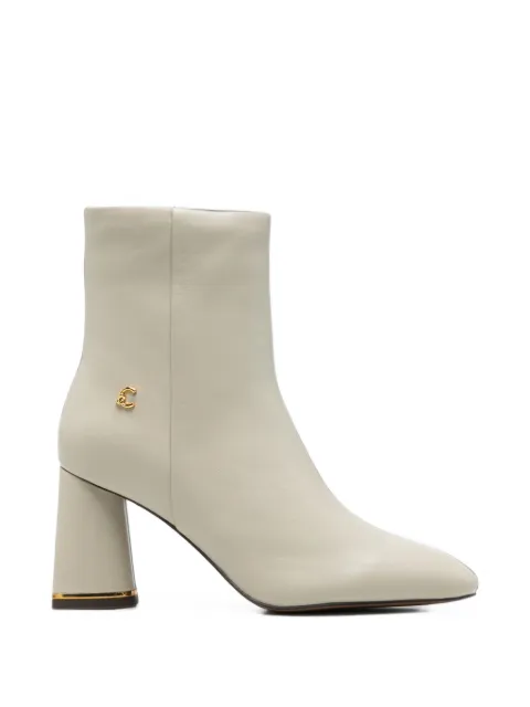 Coccinelle logo-plaque block-heel ankle boots