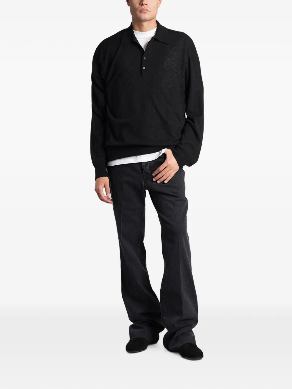 ANIPS Jeans met persplooi Zwart