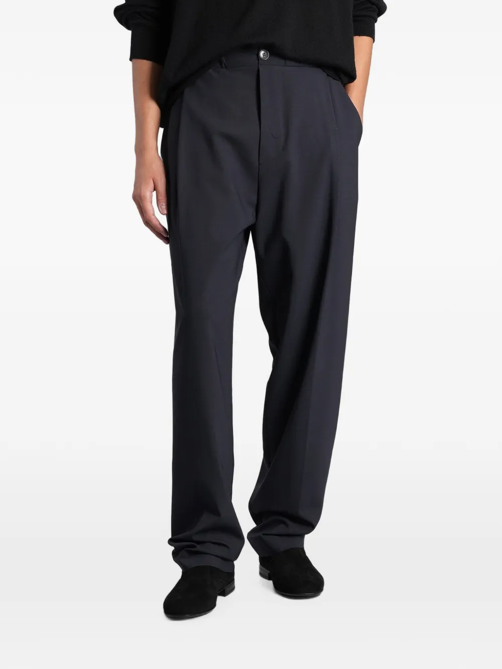 ANIPS pleated straight-leg trousers - Blu