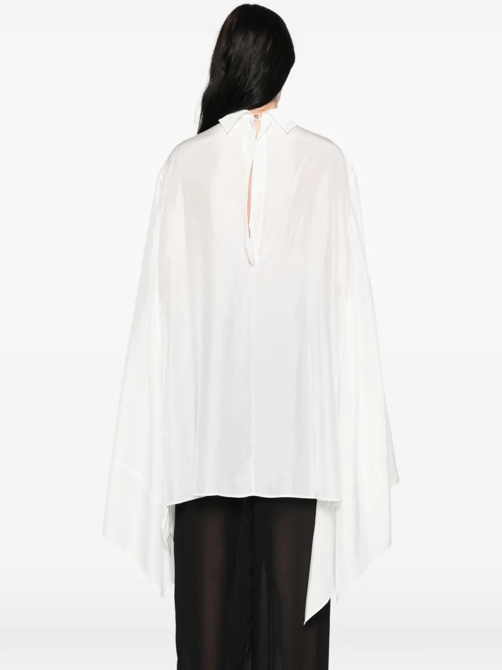 Lanvin Asymmetrische blouse met hoge hlas Wit