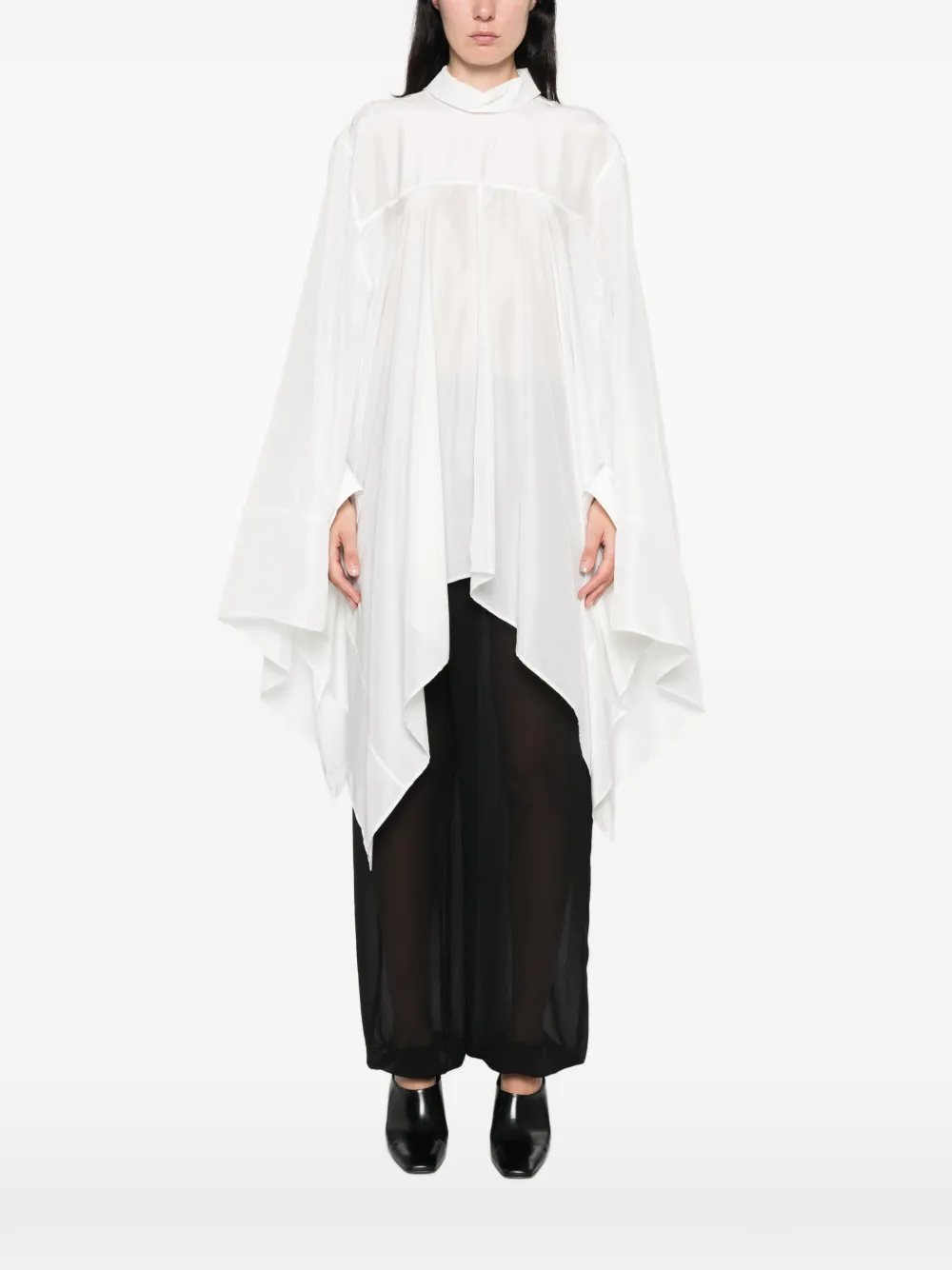 Lanvin Asymmetrische blouse met hoge hlas Wit
