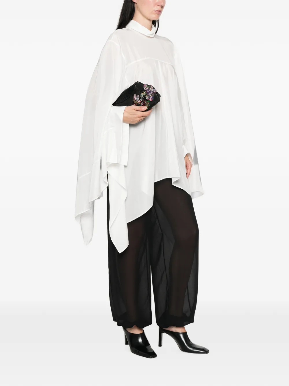 Lanvin Asymmetrische blouse met hoge hlas Wit