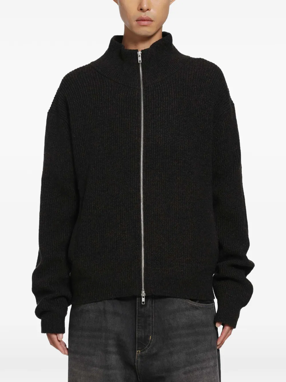 Song For The Mute zip-up funnel-neck jacket