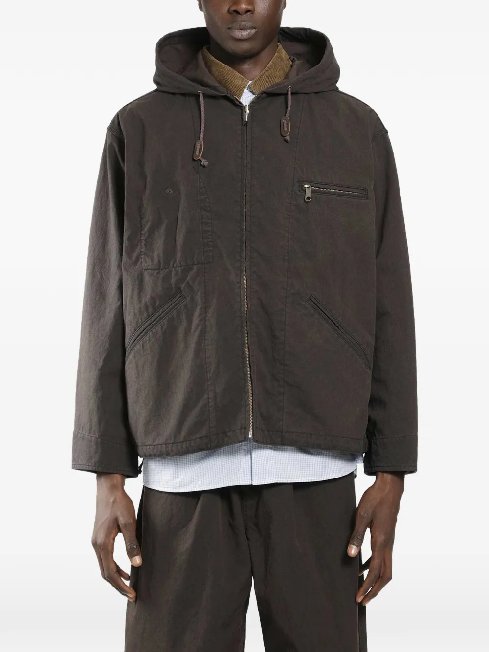 Comme des Garçons Homme cotton hooded jacket - Marrone