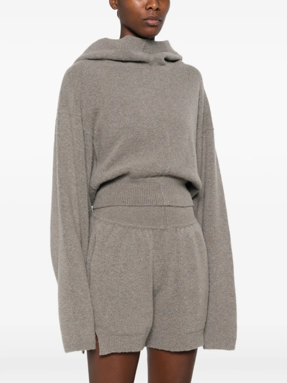 Rick Owens Hoodie met geribbelde zoom Grijs