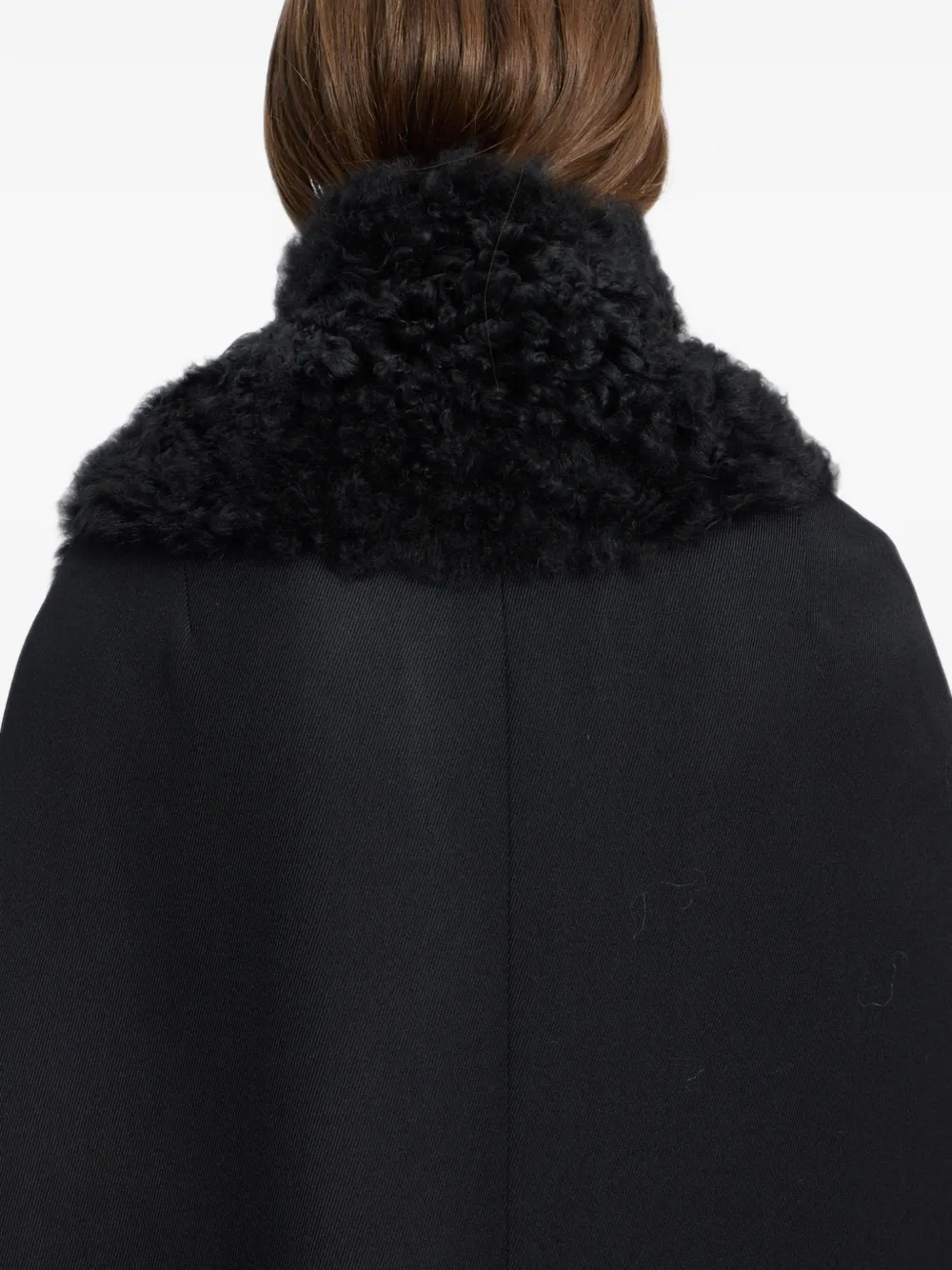 Ann Demeulemeester Curled Shearling Collar in Black, view 4