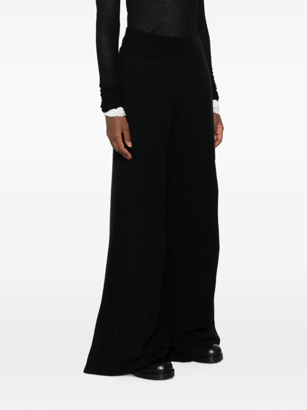Rick Owens ribbed-waist trousers Zwart